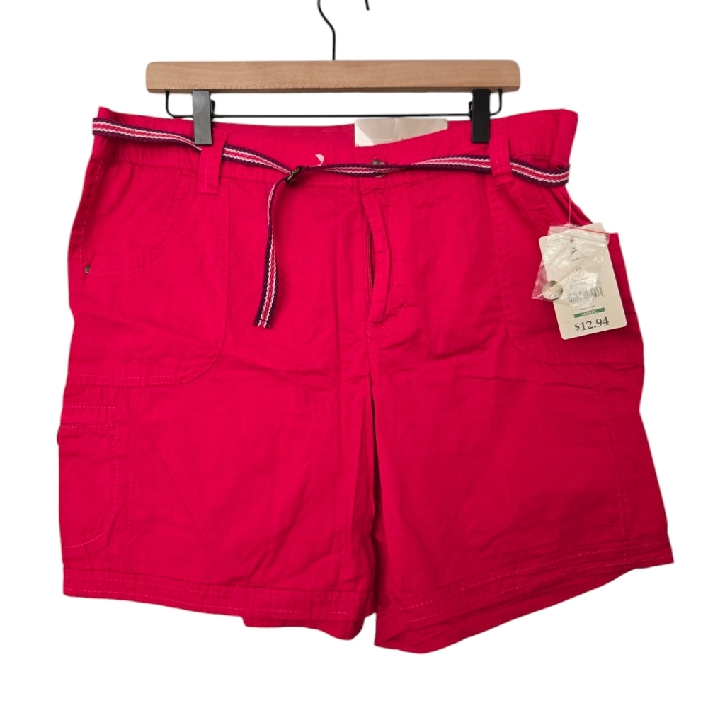NWT White Stag Vibrant Pink Shorts With Belt Size 18